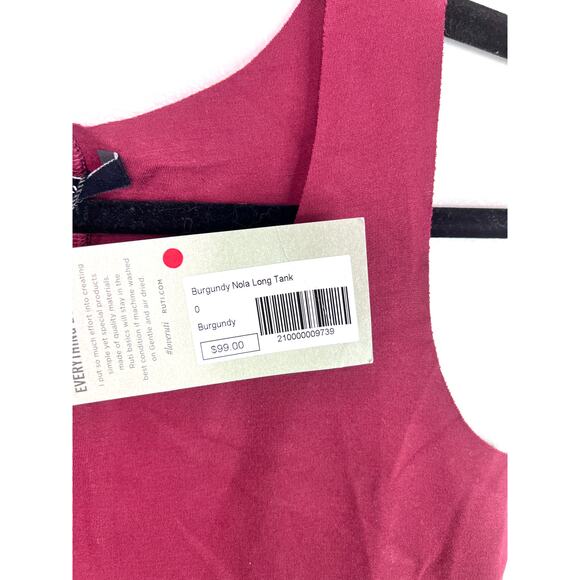 Designer RUTI Burgundy Nola Long tank Size 4 (Ruti Size 0) NWT - Picture 3 of 15